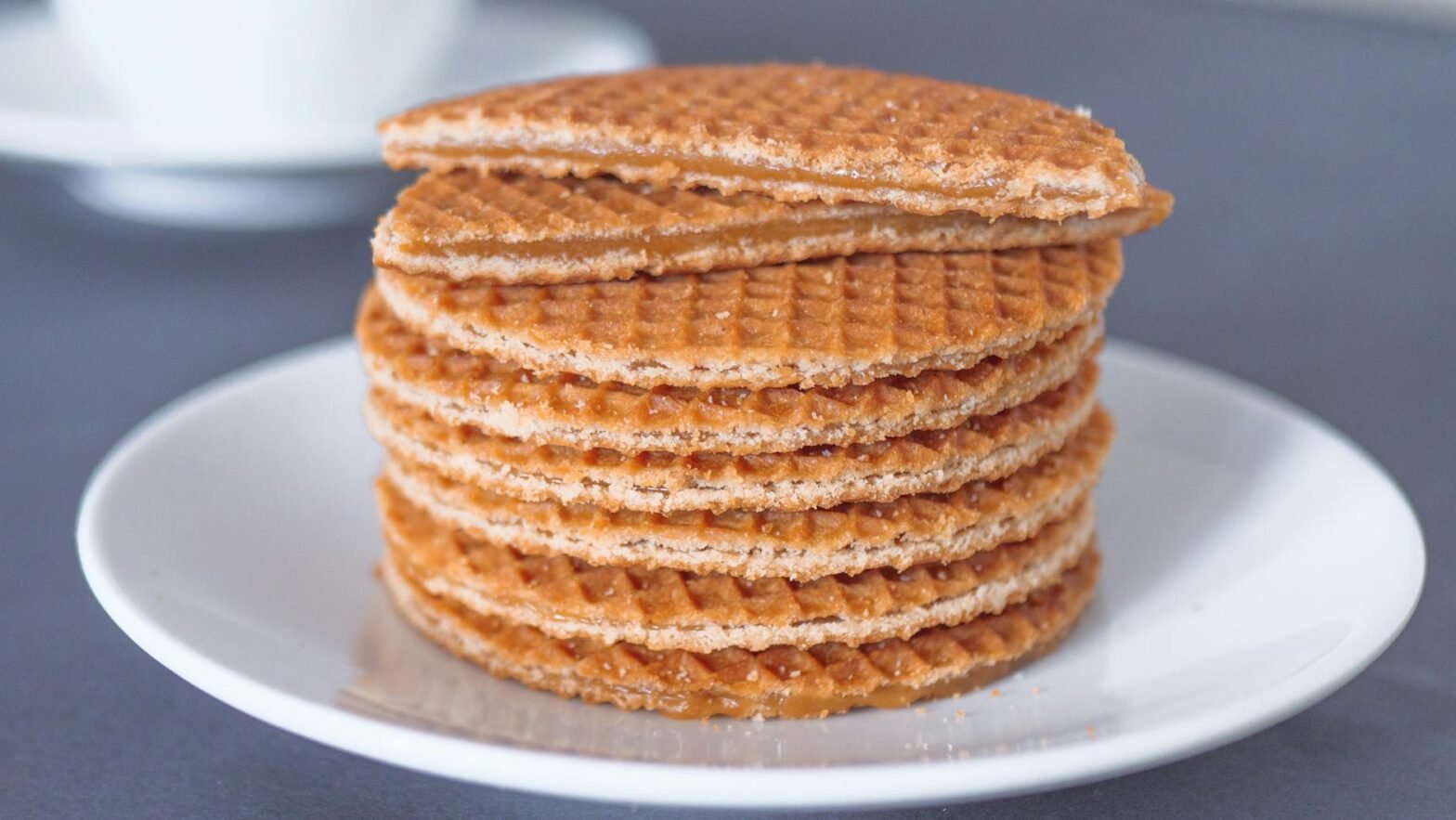 close up photo of a mouth watering plate of stroopwafels